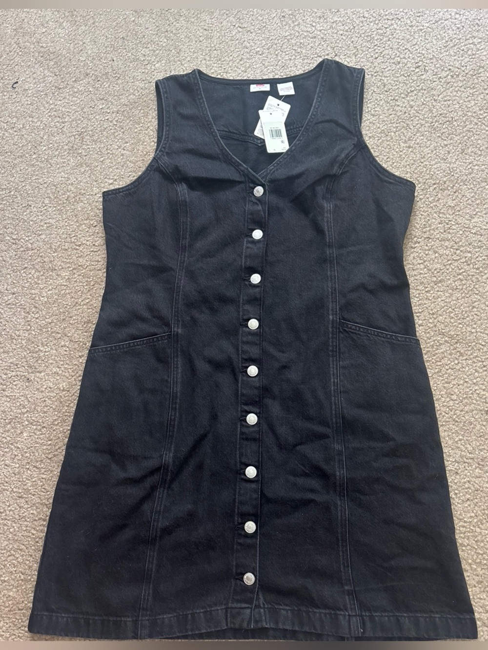 Levi's Black Button-Front Denim Dress